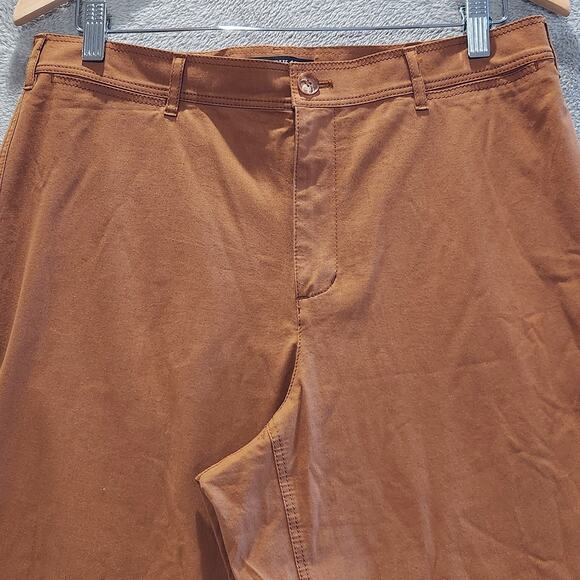 Lafayette 148 Brown High Rise Cropped Wide Leg Pants Size 10 Silent Luxury - Picture 2 of 13